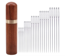 Load image into Gallery viewer, Hand Sewing Needles 25 set Solid Wood Gift Set