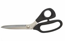 Load image into Gallery viewer, Pair of Kai scissors with black handles on a white background