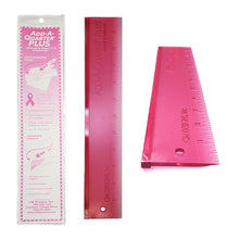 Load image into Gallery viewer, Pink add a quarter inch Plus ruler for rotary cutting and packaging on white background