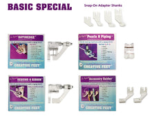Load image into Gallery viewer, Creative Feet Sewing Machine Feet Basic Special Package Contents
