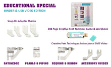 Load image into Gallery viewer, Creative Feet Sewing Machine Feet Educational Special Binder USB Contents