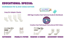 Load image into Gallery viewer, Creative Feet Sewing Machine Feet Educational Special Workbook PDF & DVD Contents