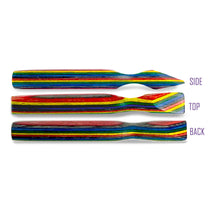 Load image into Gallery viewer, Creative Feet vintage style wooden presser rustic rainbow