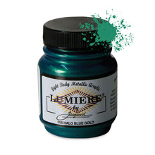 Load image into Gallery viewer, Jacquard Lumiere Fabric Paints 2.25oz - 556 Halo Blue Gold