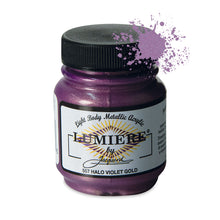 Load image into Gallery viewer, Jacquard Lumiere Fabric Paints 2.25oz - 557 Halo Violet Gold
