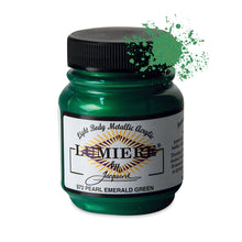 Load image into Gallery viewer, Jacquard Lumiere Fabric Paints 2.25oz - 572 Pearlescent Emerald