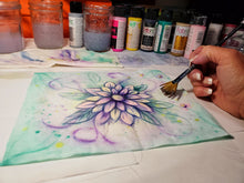 Load image into Gallery viewer, Plaid Fabric Creations Soft Fabric Inks flower painted on fabric