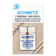 Load image into Gallery viewer, Schmetz sewing machine needles 1.6/70 universal twin