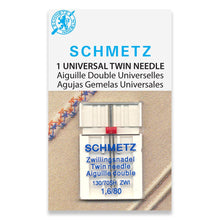 Load image into Gallery viewer, Schmetz sewing machine needles 1.6/80 universal twin