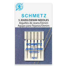 Load image into Gallery viewer, Schmetz sewing machine needles 70/10 jeans / denim 5 pack