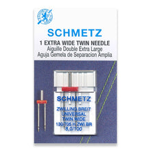 Load image into Gallery viewer, Schmetz sewing machine needles 8.0/100 universal twin
