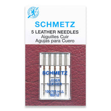 Load image into Gallery viewer, Schmetz sewing machine needles 80/12 leather 5 pack
