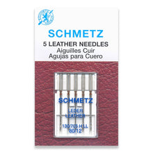 Load image into Gallery viewer, Schmetz sewing machine needles 80/12 leather 5 pack