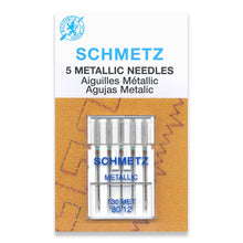 Load image into Gallery viewer, Schmetz sewing machine needles 80/12 metallic 5 pack
