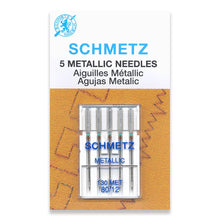 Load image into Gallery viewer, Schmetz sewing machine needles 80/12 metallic 5 pack