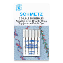 Load image into Gallery viewer, Schmetz sewing machine needles 80/12 universal double eye 5 pack