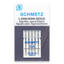 Load image into Gallery viewer, Schmetz sewing machine needles 90/14 jeans / denim 5 pack