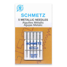 Load image into Gallery viewer, Schmetz sewing machine needles 90/14 metallic 5 pack