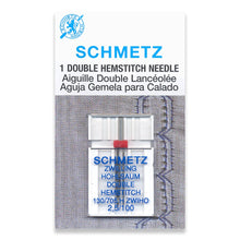 Load image into Gallery viewer, Schmetz sewing machine needles 2.5/100 double hemstitch wing

