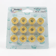 Load image into Gallery viewer, WonderFil DecoBob polyester sewing thread bobbins db138 soft gold