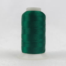 Load image into Gallery viewer, WonderFil Polyfast polyester sewing thread spool p6593 green dazzle