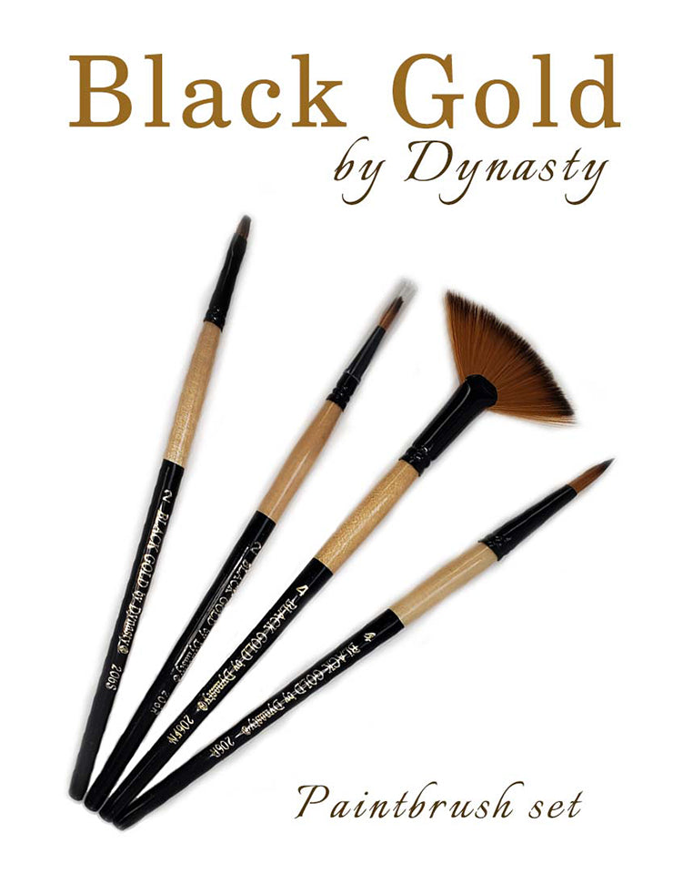 Dynasty Black Gold Paint Brush Set