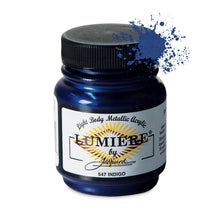 Load image into Gallery viewer, Jacquard Lumiere Fabric Paints 2.25oz - 547 Indigo
