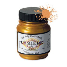 Load image into Gallery viewer, Jacquard Lumiere Fabric Paints 2.25oz - 554 Sunset Gold
