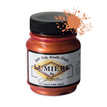Load image into Gallery viewer, Jacquard Lumiere Fabric Paints 2.25oz - 555 Halo Pink Gold
