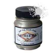 Load image into Gallery viewer, Jacquard Lumiere Fabric Paints 2.25oz - 563 Metallic Silver
