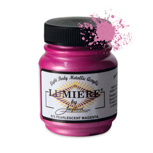 Load image into Gallery viewer, Jacquard Lumiere Fabric Paints 2.25oz - 573 Pearlescent Magenta
