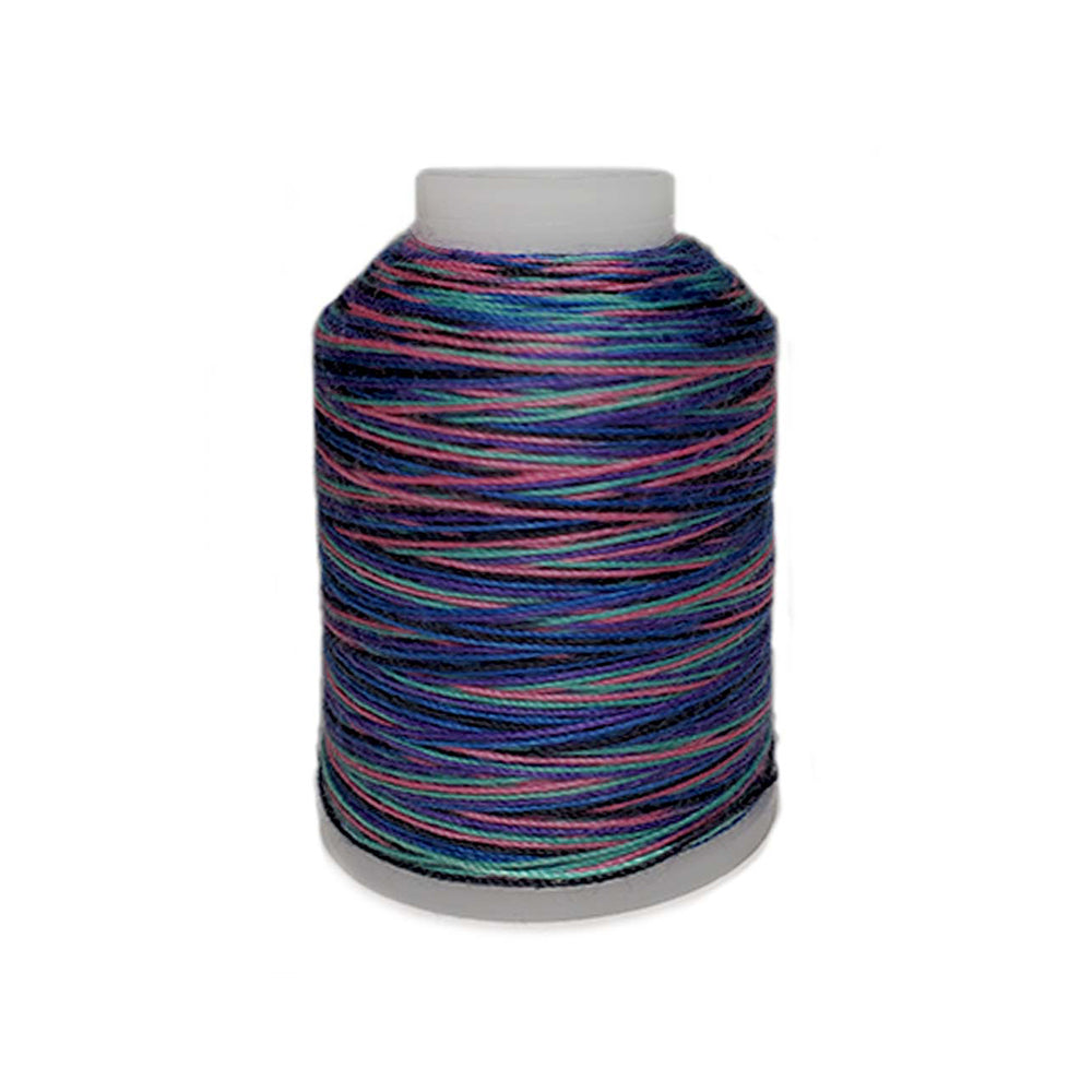 YLI 21503-4VA 30wt T-90 Jeans Stitch Polyester Variegated Thread, 200 yd, Jewel