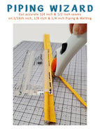 Piping Wizard Ruler for cutting seam allowance with rotary cutter on cutting mat