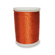 Load image into Gallery viewer, Quilt Highlights Metallic Rayon Flat Braid Ribbon - 035 Orange Red
