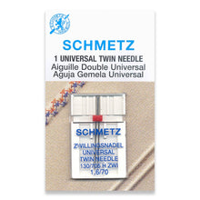 Load image into Gallery viewer, Schmetz sewing machine needles 1.6/70 universal twin
