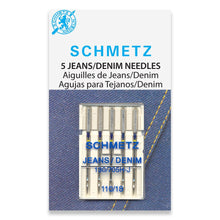 Load image into Gallery viewer, Schmetz sewing machine needles 110/18 jeans / denim 5 pack
