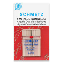 Load image into Gallery viewer, Schmetz sewing machine needles 2.5/80 metallic twin
