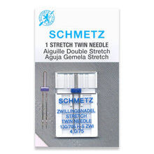 Load image into Gallery viewer, Schmetz sewing machine needles 4.0/75 stretch twin
