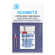 Load image into Gallery viewer, Schmetz sewing machine needles 6.0/100 universal twin
