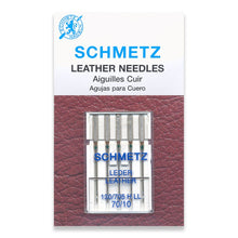 Load image into Gallery viewer, Schmetz sewing machine needles 70/10 leather 5 pack
