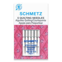 Load image into Gallery viewer, Schmetz sewing machine needles 75/11 quilting 5 pack
