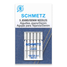 Load image into Gallery viewer, Schmetz sewing machine needles 80/12 jeans / denim 5 pack
