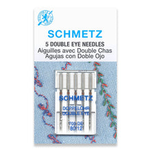 Load image into Gallery viewer, Schmetz sewing machine needles 80/12 universal double eye 5 pack
