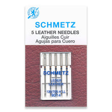 Load image into Gallery viewer, Schmetz sewing machine needles 90/14 leather 5 pack
