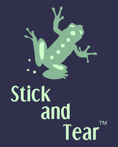Stick and Tear Stabilizer - Sewing, Embroidery Green Frog