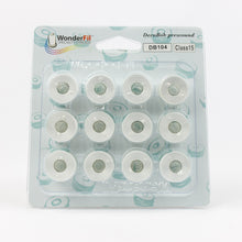 Load image into Gallery viewer, WonderFil DecoBob polyester sewing thread bobbins db104 white

