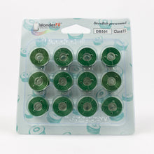 Load image into Gallery viewer, WonderFil DecoBob polyester sewing thread bobbins db501 evergreen
