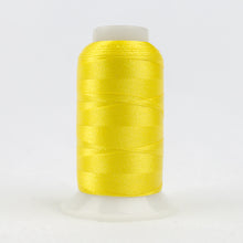 Load image into Gallery viewer, WonderFil Polyfast polyester sewing thread spool p9118 vibrant yellow
