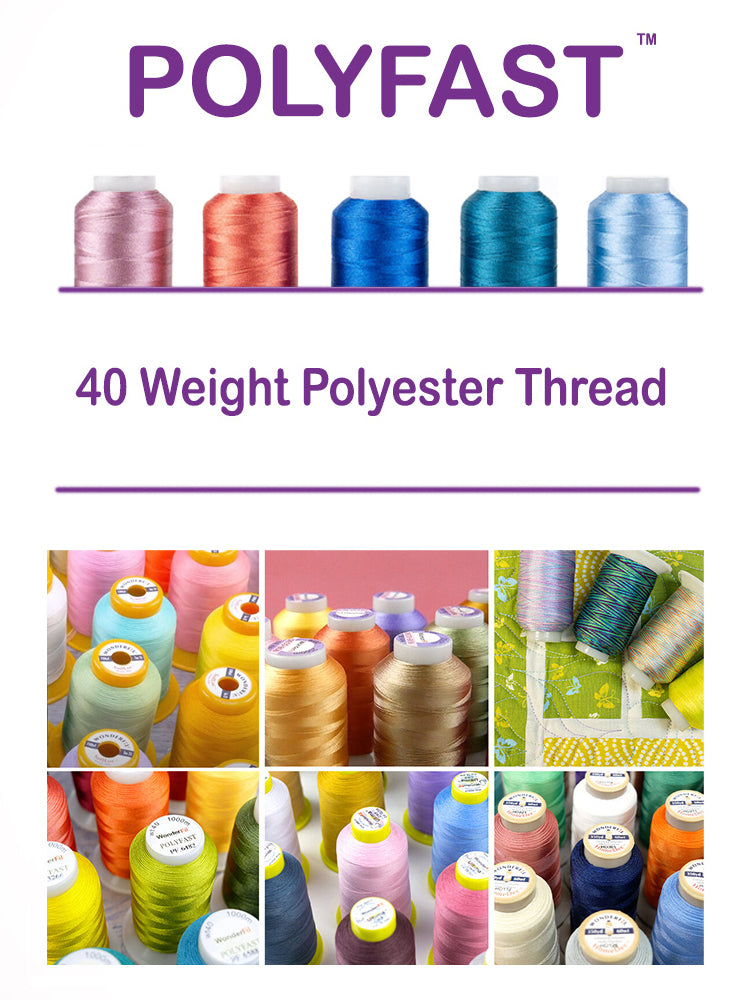 Polyfast Polyester Sewing Thread, WonderFil, 40wt, Colors 6516 - 9800 ...