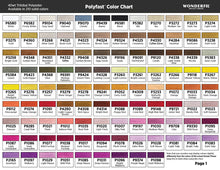 Load image into Gallery viewer, WonderFil Polyfast polyester sewing thread color chart 1
